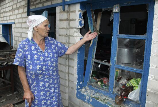 Aftermath of artillery attack on Donetsk