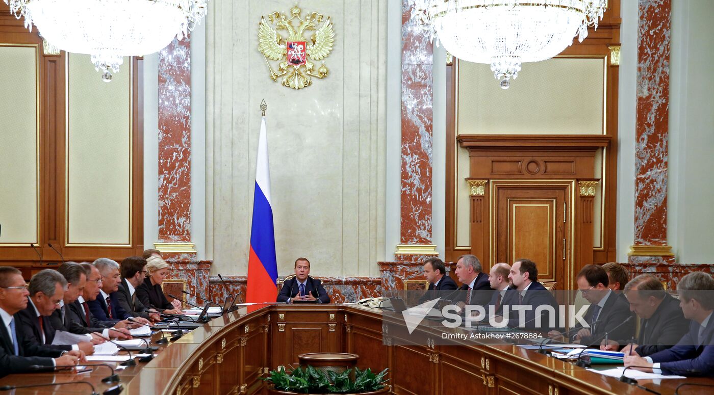 Russian Prime Minister Dmitry Medvedev chairs Government meeting