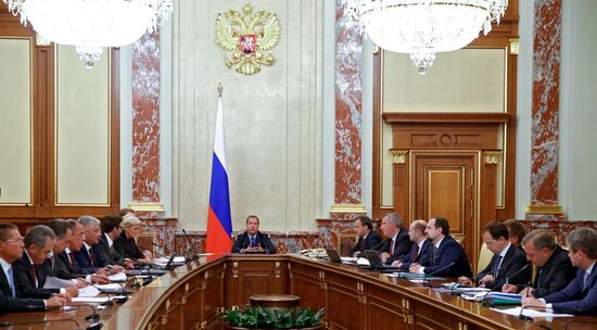 Russian Prime Minister Dmitry Medvedev chairs Government meeting