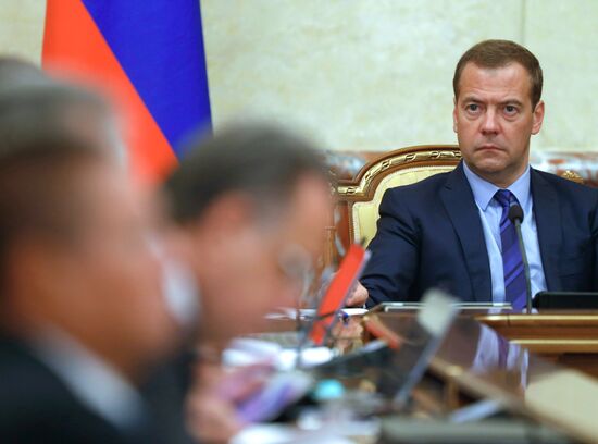 Russian Prime Minister Dmitry Medvedev chairs Government meeting