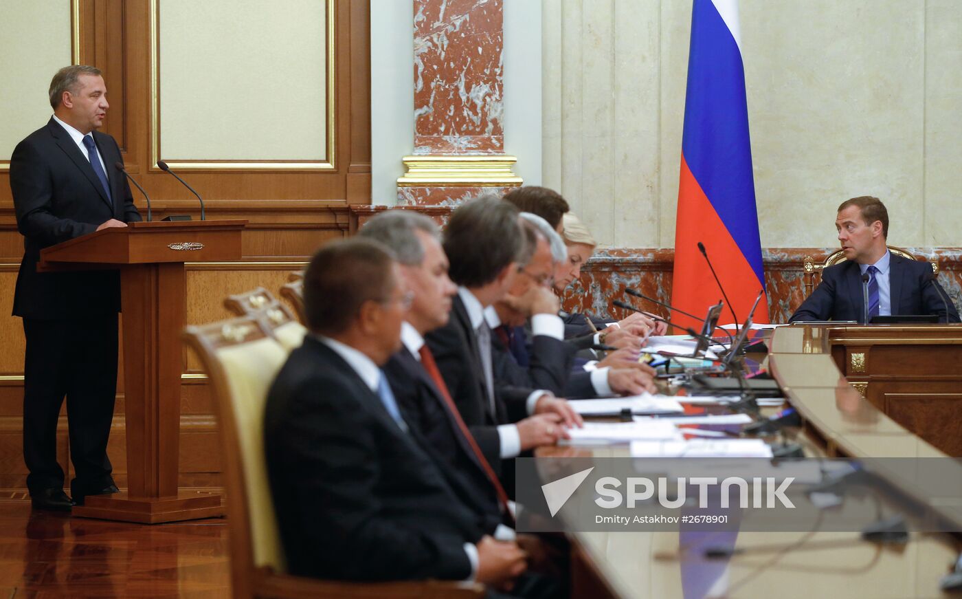 Russian Prime Minister Dmitry Medvedev chairs Government meeting