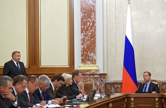 Russian Prime Minister Dmitry Medvedev chairs Government meeting