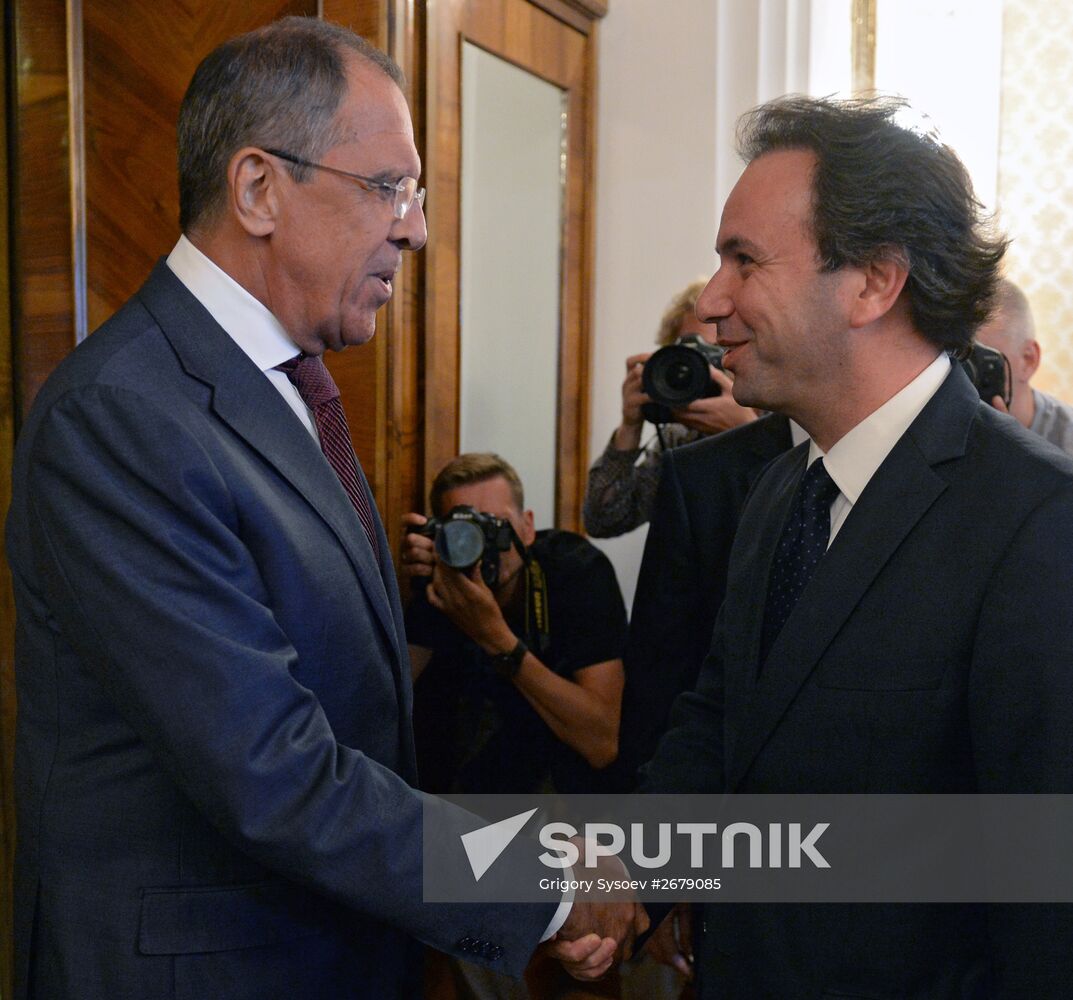 Sergei Lavrov meets with President of the National Coalition for Syrian Revolutionary and Opposition Forces Khalid Al-Hodja