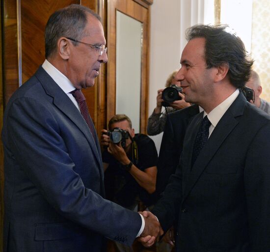 Sergei Lavrov meets with President of the National Coalition for Syrian Revolutionary and Opposition Forces Khalid Al-Hodja