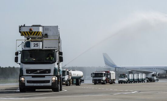 Airplane servicing at Domodedovo airport