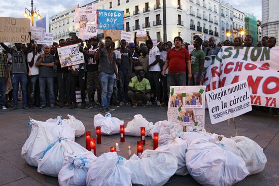 Immigrants protest in Madrid