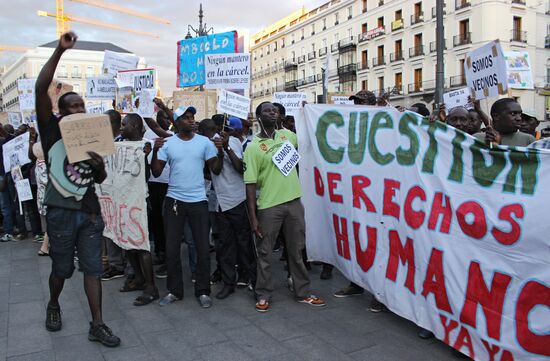 Immigrants protest in Madrid