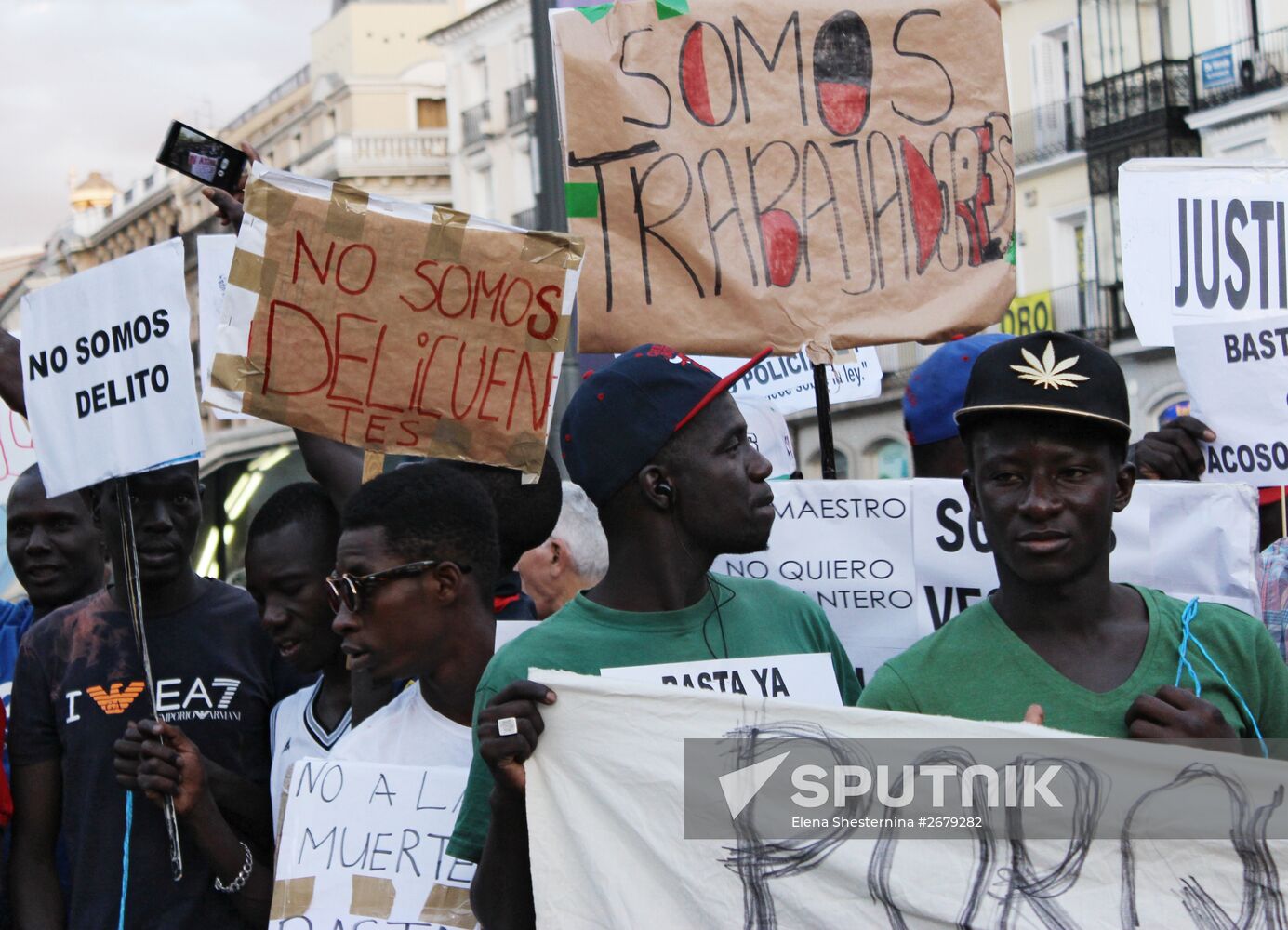 Immigrants protest in Madrid