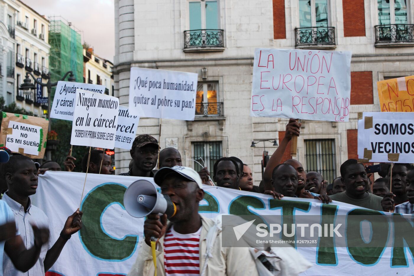 Immigrants protest in Madrid