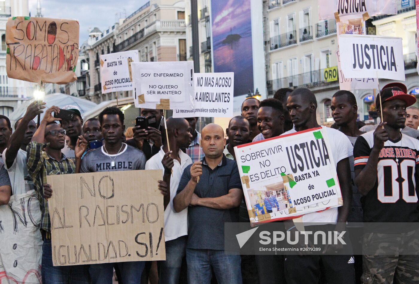 Immigrants protest in Madrid