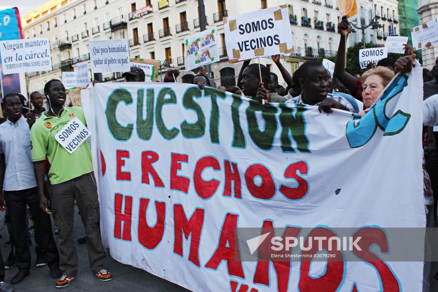 Immigrants protest in Madrid