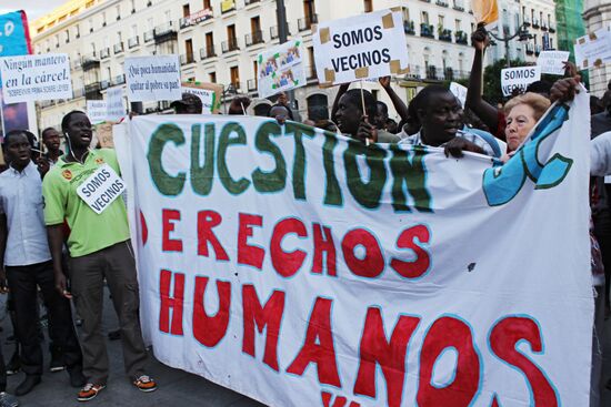 Immigrants protest in Madrid