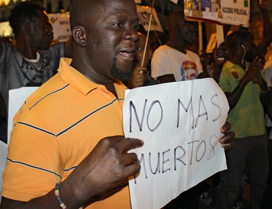 Immigrants protest in Madrid