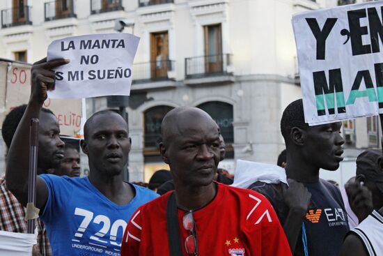 Immigrants protest in Madrid
