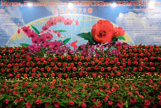 North Korean flowers displayed at the Central House of Artists