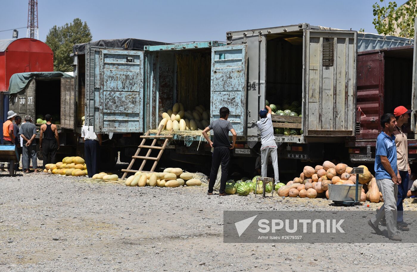 Roadside market in Dushanbe