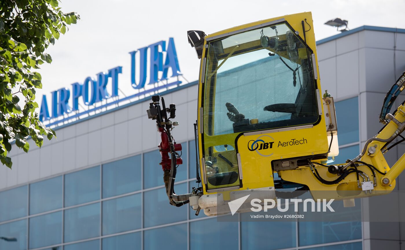 Exhibition of aerodrome equipment at Ufa International Airport