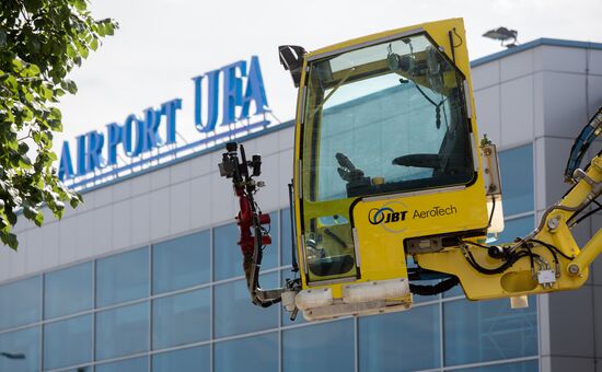 Exhibition of aerodrome equipment at Ufa International Airport