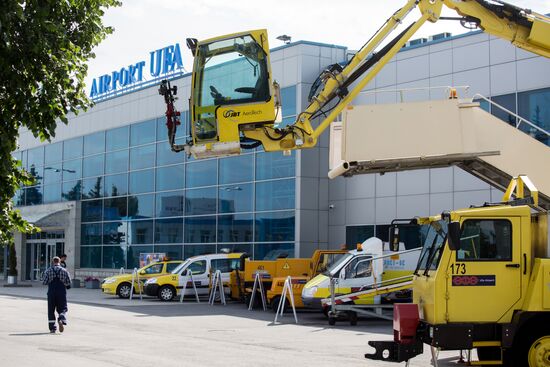 Exhibition of aerodrome equipment at Ufa International Airport