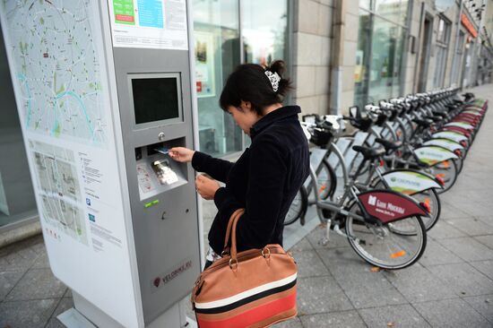 Bike docking stations in Moscow