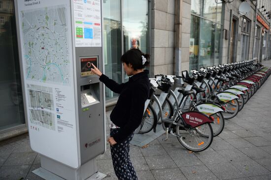 Bike docking stations in Moscow