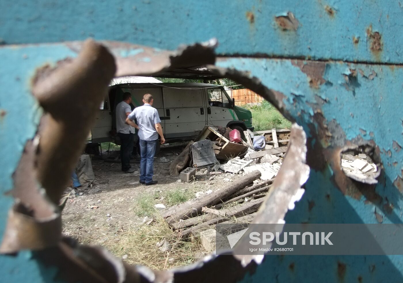 Shelling aftermath in Donetsk