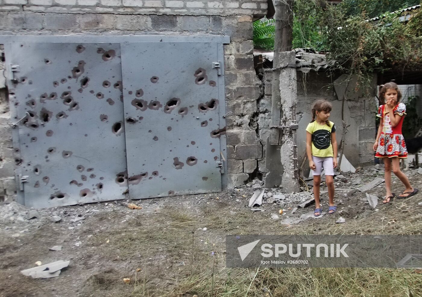 Shelling aftermath in Donetsk