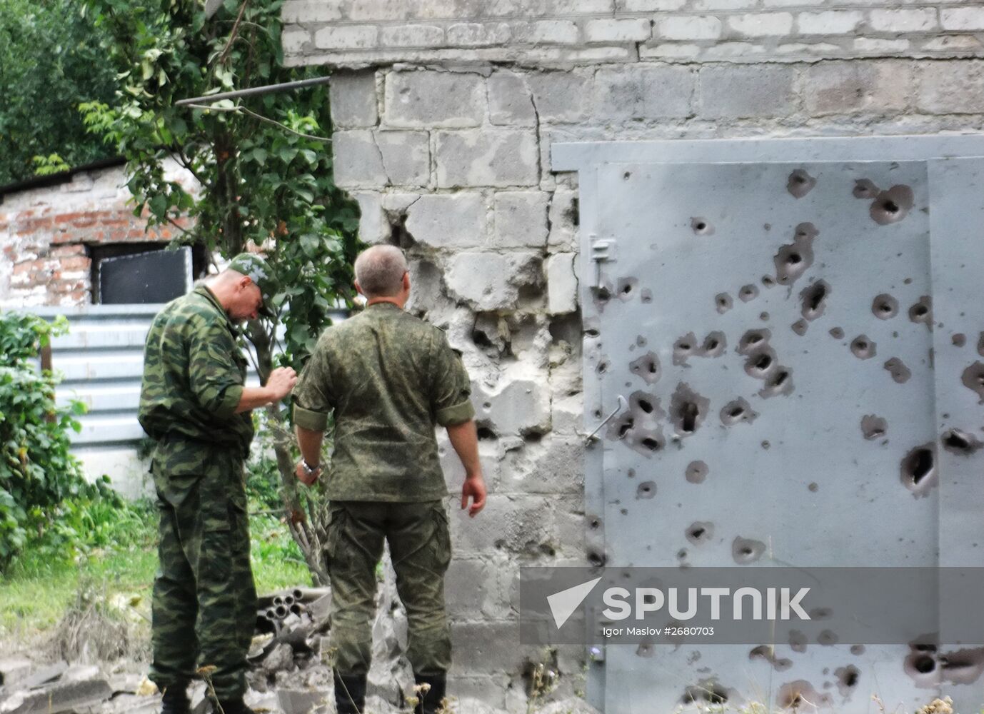 Shelling aftermath in Donetsk