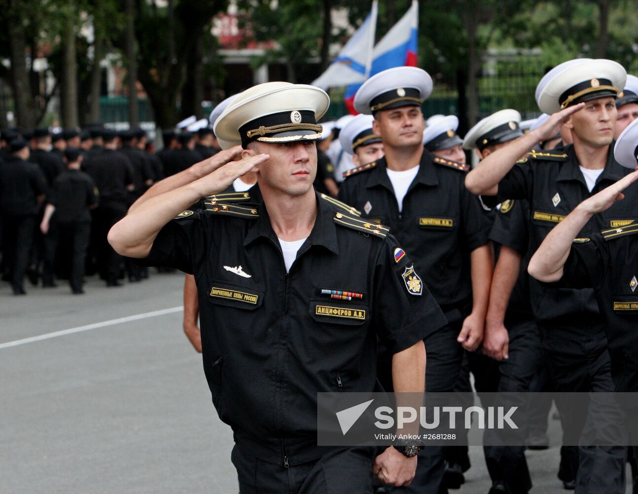 Arrival of Pacific Fleet ship detachment at Vladivostok port