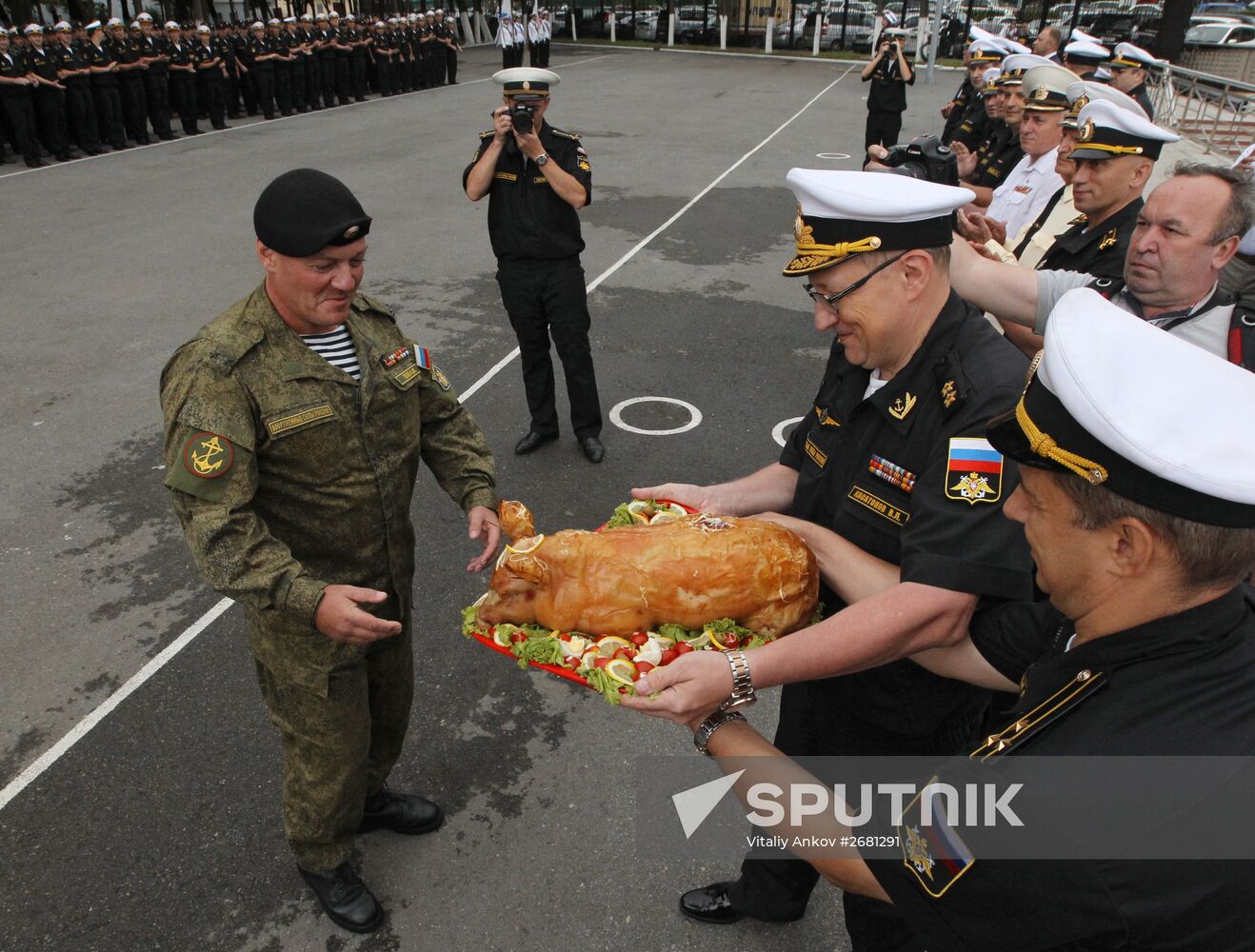 Arrival of Pacific Fleet ship detachment at Vladivostok port