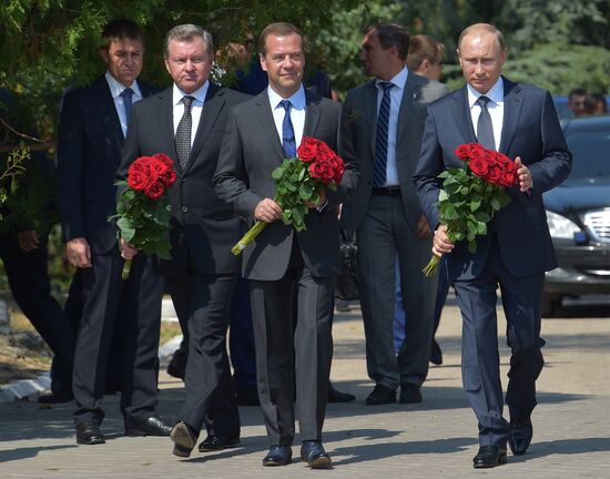 Russian President Vladimir Putin's and Russian Prime Minister Dmitry Medvedev's working visit to Crimea