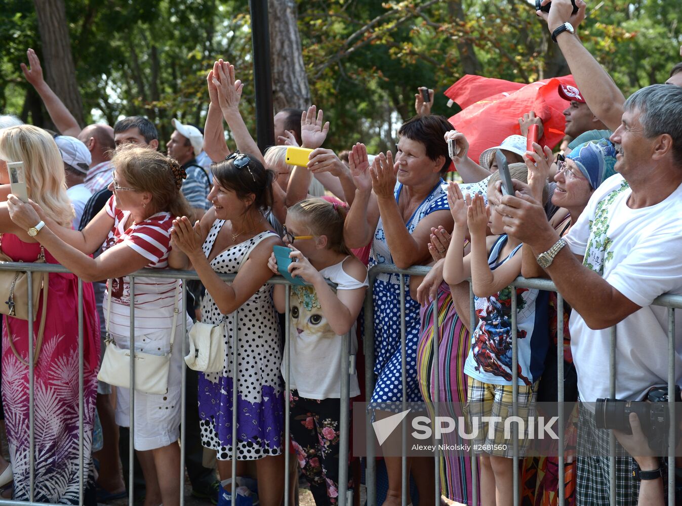 Russian President Vladimir Putin and Prime Minister Dmitry Medvedev visit Crimea