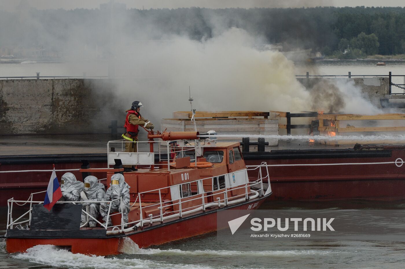 Counter-terrorist drill at the Novosibirsk canal lock / floodgate