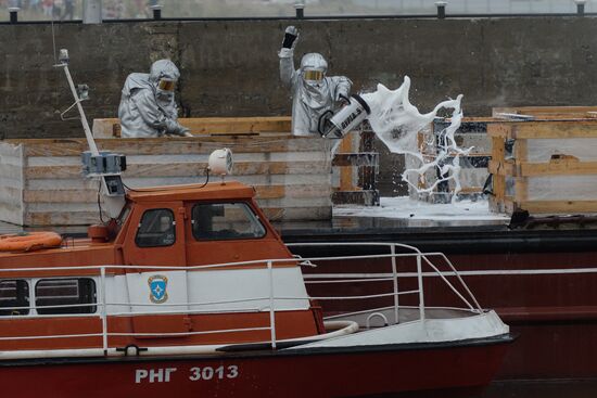 Counter-terrorist drill at the Novosibirsk canal lock / floodgate