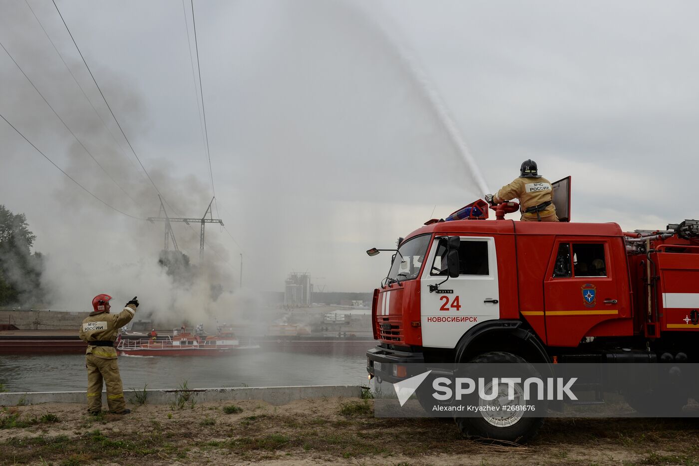 Counter-terrorist drill at the Novosibirsk canal lock / floodgate