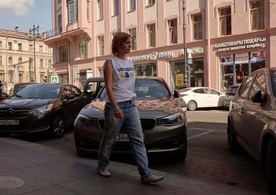 Paid parking in historical center of St. Petersburg