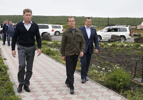Prime Minister Medvedev visits Far Eastern Federal District. Kuril Islands