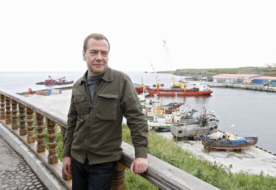 Prime Minister Medvedev visits Far Eastern Federal District. Kuril Islands