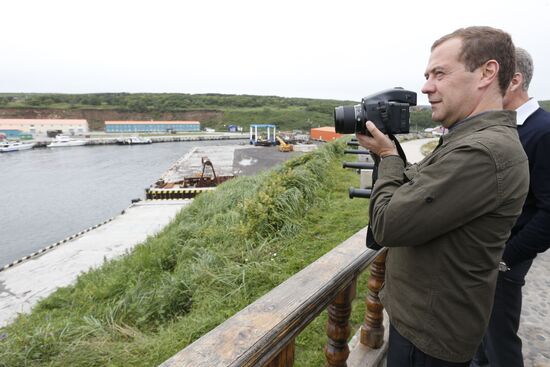 Prime Minister Medvedev visits Far Eastern Federal District. Kuril Islands