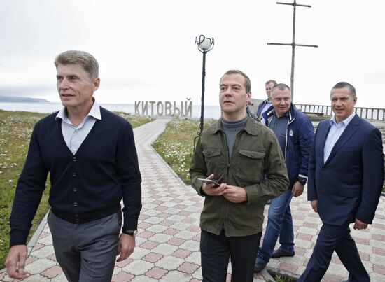 Prime Minister Medvedev visits Far Eastern Federal District. Kuril Islands
