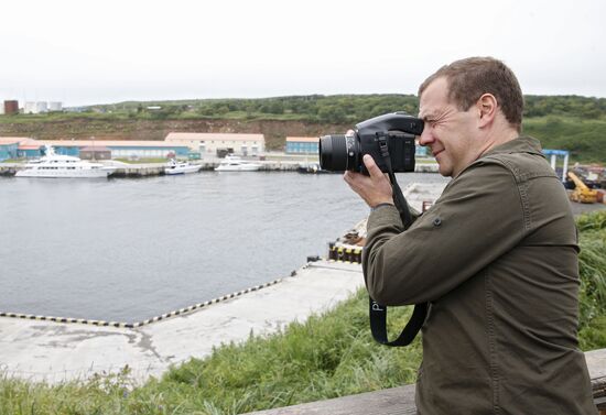 Prime Minister Medvedev visits Far Eastern Federal District. Kuril Islands