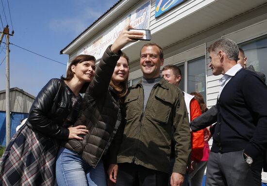 Prime Minister Medvedev visits Far Eastern Federal District. Kuril Islands