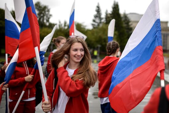 Russian Flag Day celebrations in Russian cities