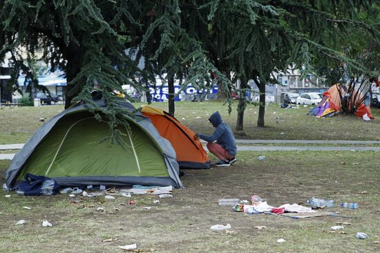 Refugee camp in Belgrade