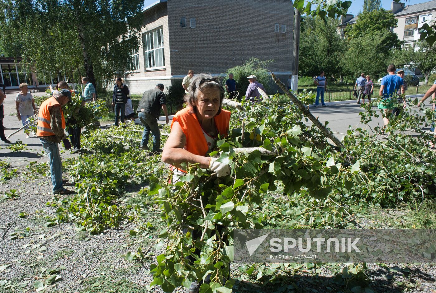 Aftermath of night shelling of Donetsk's Gorlovka by Ukrainian military