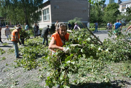 Aftermath of night shelling of Donetsk's Gorlovka by Ukrainian military