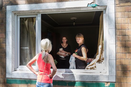 Aftermath of night shelling of Donetsk's Gorlovka by Ukrainian military