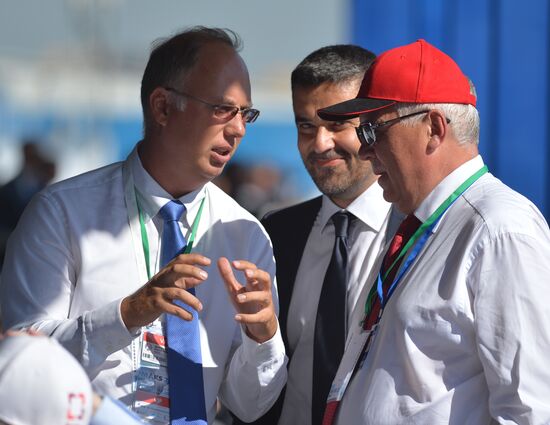 Russian President Vladimir Putin visits the International Aerospace Salon (MAKS 2015)