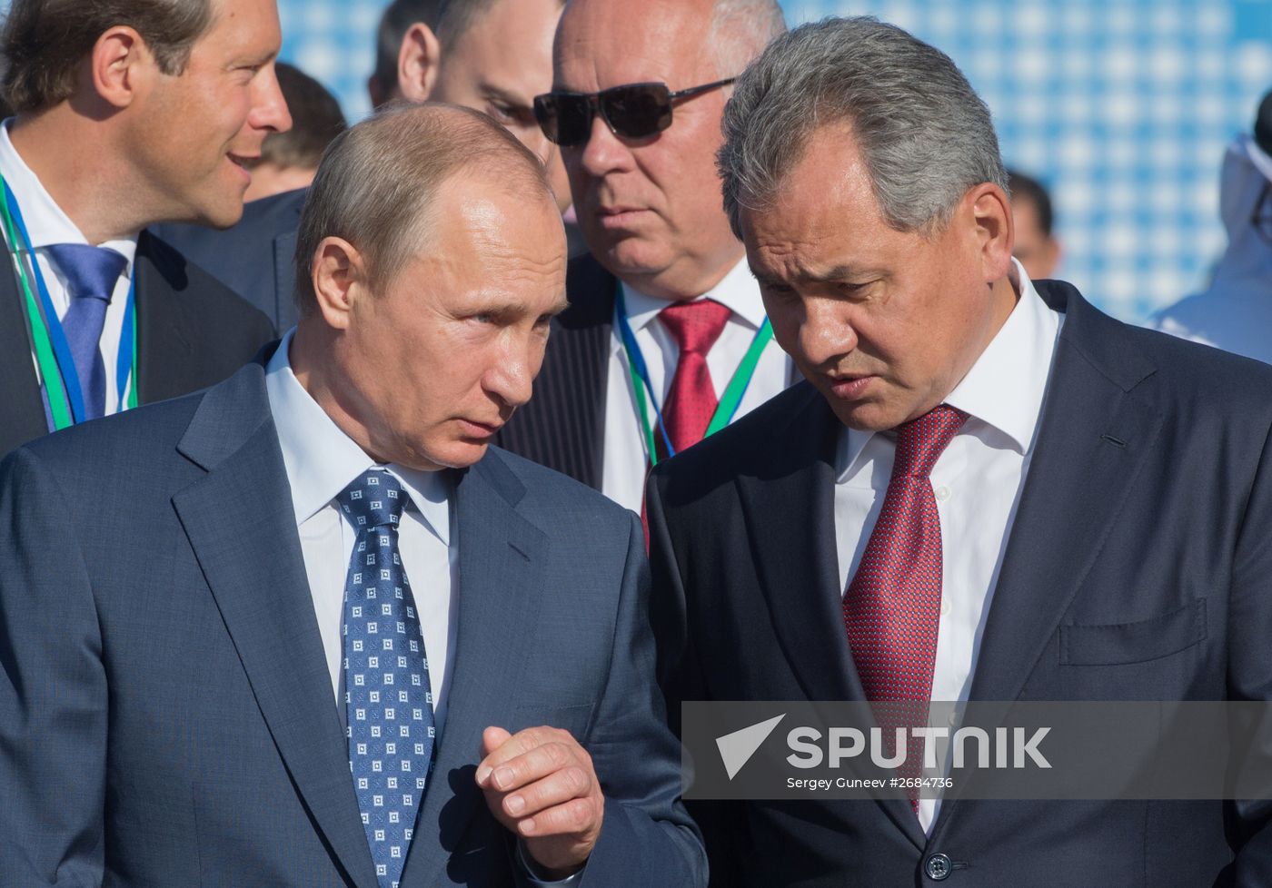 Russian President Vladimir Putin visits the International Aerospace Salon (MAKS 2015)