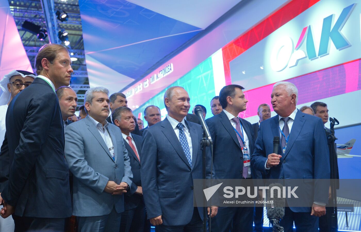 Russian President Vladimir Putin visits the International Aerospace Salon (MAKS 2015)